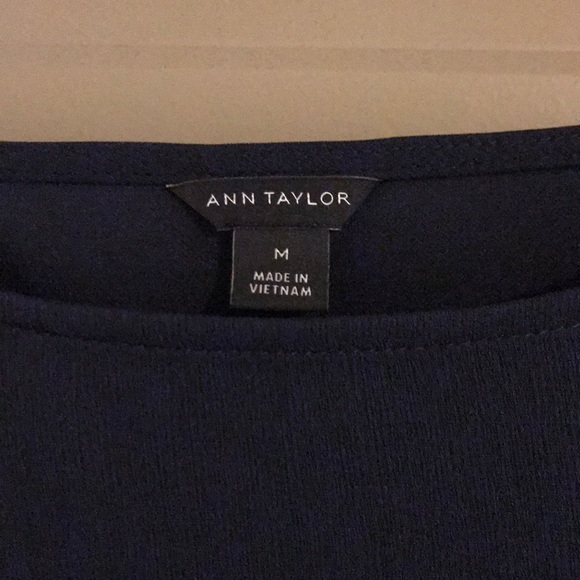 NWOT Navy Ann Taylor ruffle sleeve blouse - Picture 5 of 8